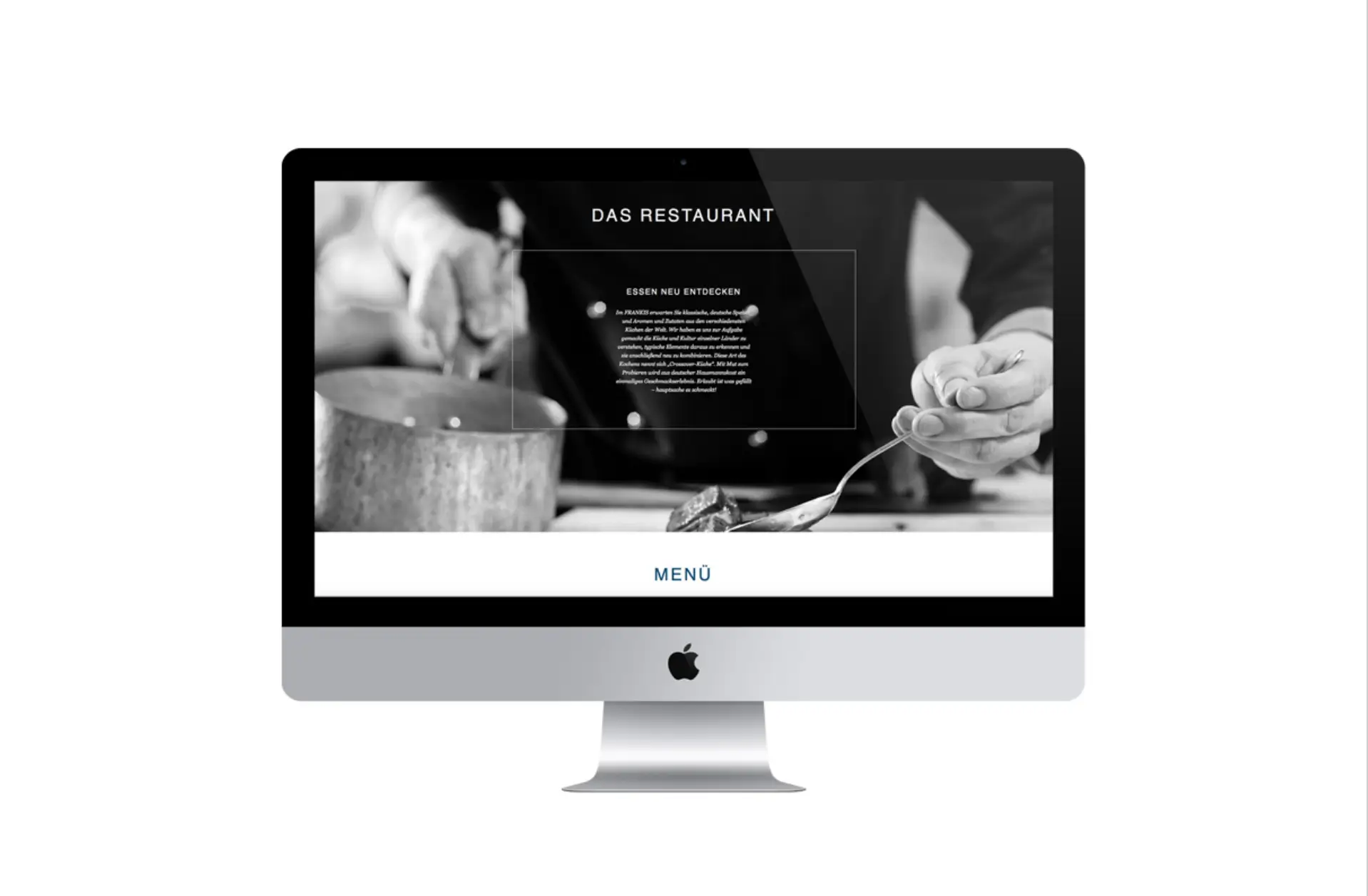 Die Webseite des Restaurants Frankies mit modernem Design und ansprechender Benutzeroberfläche.